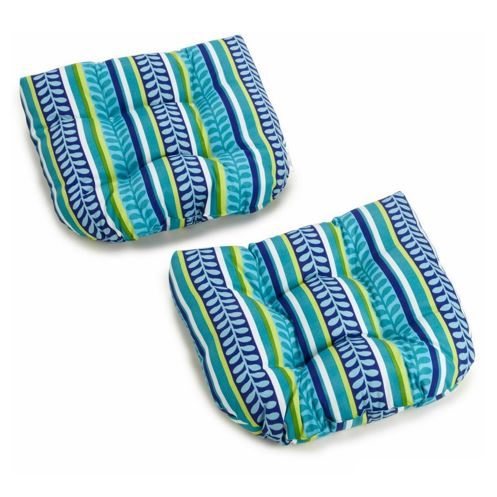 Blazing Needles Reo Striped UShaped Outdoor Chair Cushion Set of 2
