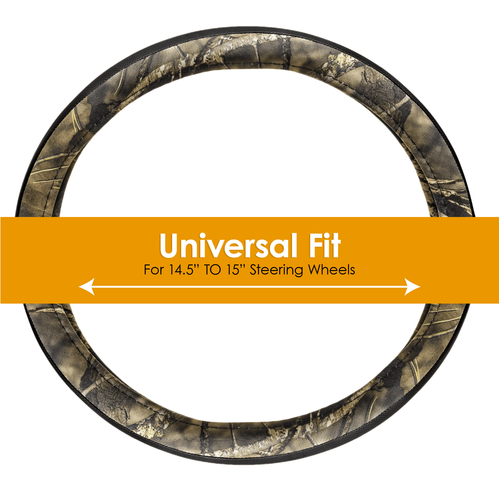 Mossy Oak Steering Wheel Cover by LPI Truck, Fits Steering Wheel Size 14.5" to 15", Camo/Black