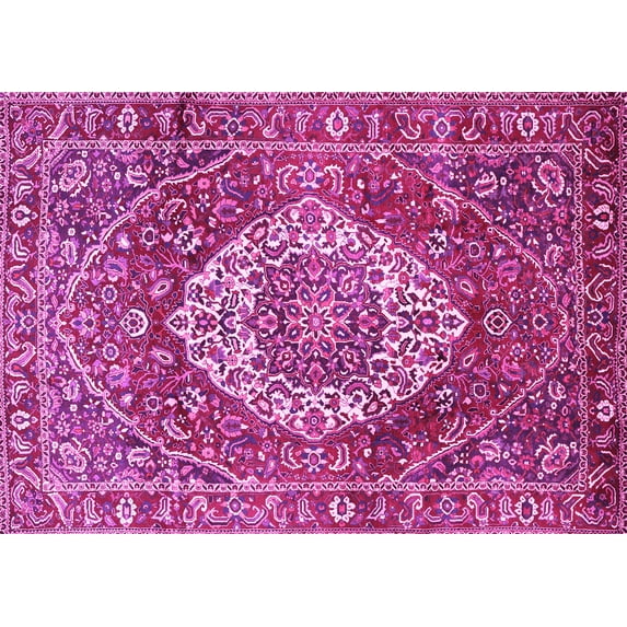 Ahgly Company Indoor Rectangle Medallion Pink Traditional Area Rugs, 2' x 5'
