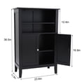 thumbnail image 6 of FANGSUM Black Bathroom Floor Cabinet with 2 Adjustable Shelf & 6 Heights Available, Storage Cabinet with 2 Doors, Modern Cupboard for Decorations, in Living Room Office, 6 of 8