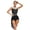 Black, variant on Women's Mock Neck Lyrical Dance Dress Flowy Skirt Leotard Sparkly Figure Skating Dancewear Costume Purple S