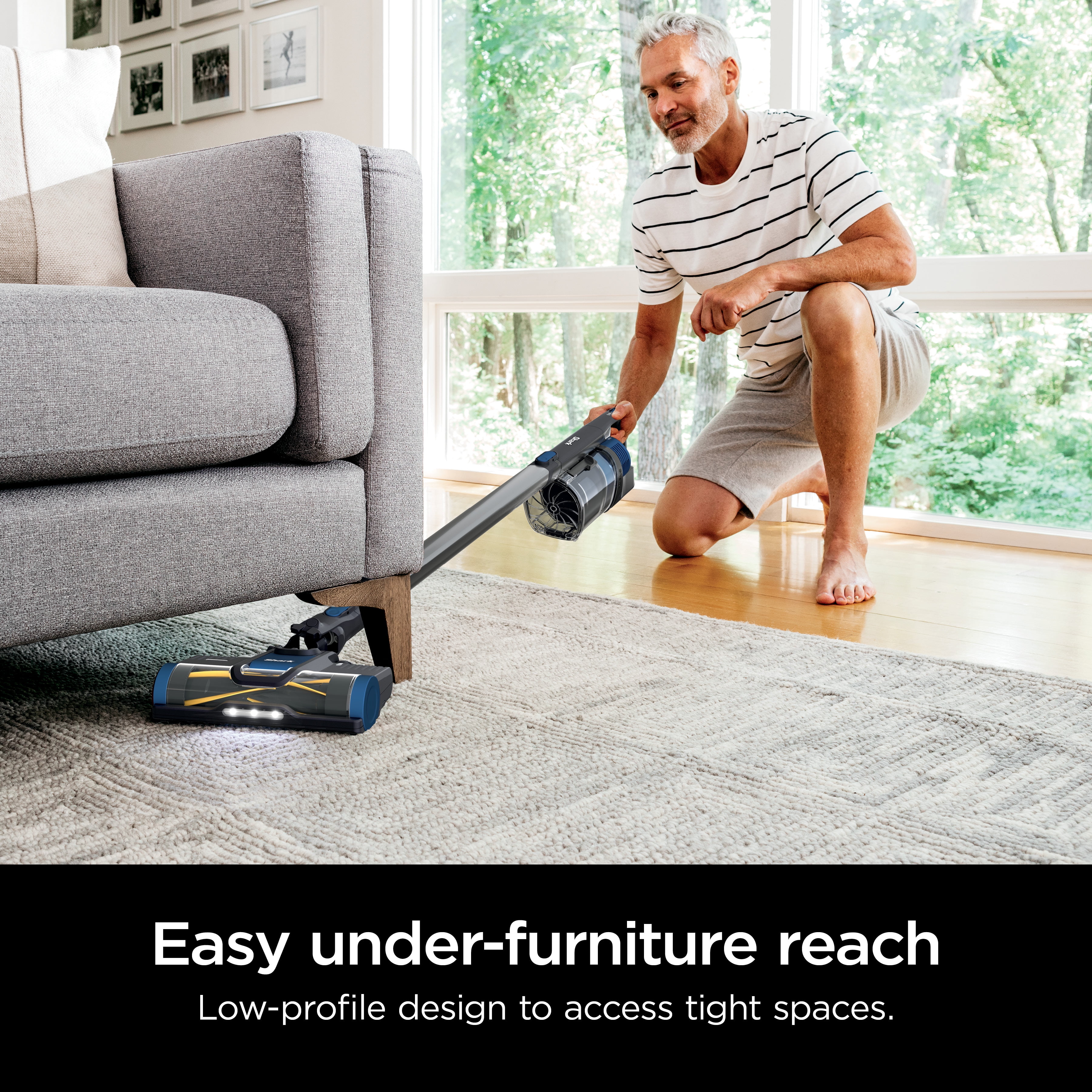 Shark Pet Pro Cordless Stick Vacuum, Carpet and Hardfloors, PowerFins Self-Cleaning Brushroll, Removeable Handvac, XL Dust Cup, 40-Min Run Time, WZ250 Blue