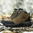 thumbnail image 4 of Zapatos de senderismo de caña alta de invierno de gran tamaño, de algodón, cálidos, para parejas, informales, para exteriores, botas de nieve de terciopelo y cuero, 4 of 6