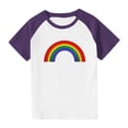 thumbnail image 1 of Zpanxa Girls Shirts Color Print Short Sleeve T Shirt Summer Oversized Crewneck Basic Tee With Polyester Spandex 3 Years, 1 of 6