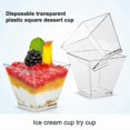 thumbnail image 2 of 50 Pack Clear Mini Dessert Cups 60ml Disposable Square Containers for Cake Samples, 2 of 3
