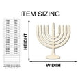 thumbnail image 2 of Unfinished Wood Hanukkiah Menorah Shape - Craft - up to 46" 10" / 1/4", 2 of 5