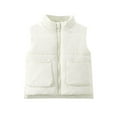 thumbnail image 3 of Jinhomg Boys Girls Lightweight Down Vest Winter Warm Zip Up Sleeveless Vest Water-Resistant Packable Puffer Jacket White 130, 3 of 4