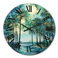 thumbnail image 2 of Designart "Minimalims Palm Trees Green V" Floral Oversized Wall Clock, 2 of 5
