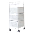 thumbnail image 4 of Carro de almacenamiento de servicio pesado, organizador de de usos múltiples, carro de peluquero con ruedas giratorias, para cocina, 3 niveles y blanco, 4 of 9