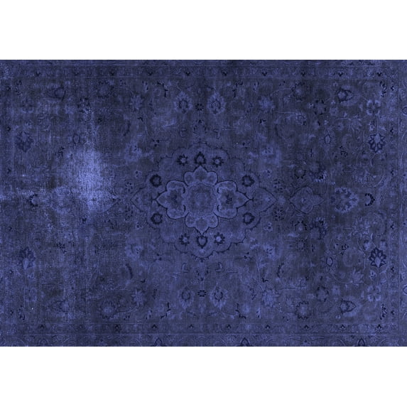 Ahgly Company Indoor Rectangle Abstract Blue Modern Area Rugs, 7' x 10'