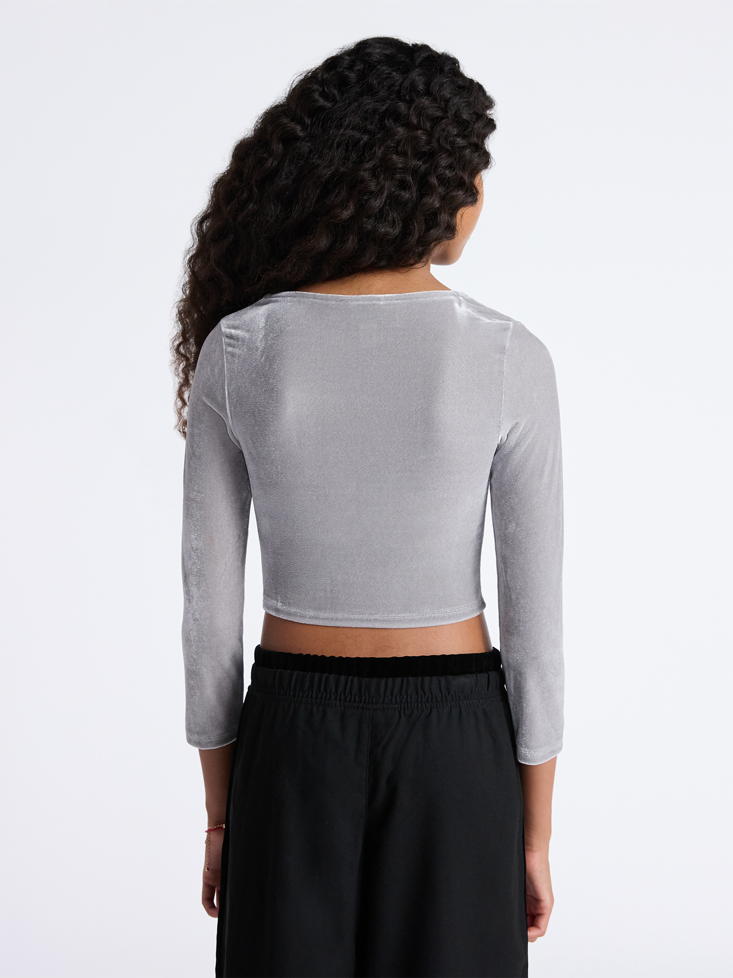 Weekend Academy Girls Velvet Corset Top with Long Sleeves, Sizes 4-18