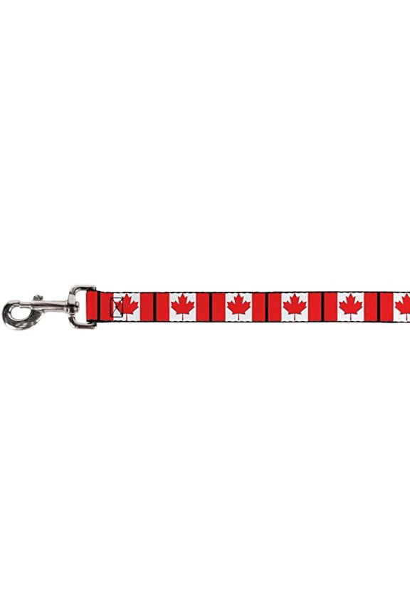 Pet Leash - Canada Flags - 6 Feet Long - 1.5" Wide