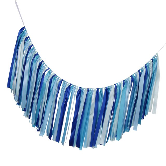 Pancarta de Borlas Hecho de DIY Banderines para Boda Decoración Azul BLESIY guirnalda de borlas de cinta