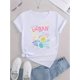 thumbnail image 2 of Women's Colorful Letter Print Fashion Tee - Casual Round Neck Short Sleeve, Stretchy Polyester Blend, Machine Washable - Perfect for Summer, 2 of 6