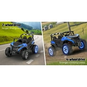 TOKTOO 24 Volt Ride on Toy for Big Kids, 24V Ride Ons with 4 Power EVA Wheels, 24V 2 Seater Battery Powered Ride on UTV Car, 4WD, 800W, 5.1 Mph, Kid Electric Car with Remote Control, Aged 3-8Y, Blue