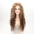 thumbnail image 2 of LinenLoon Perruques Longues Bouclées Marron pour Femmes Résistantes à la Chaleur Cheveux Synthétiques Marron Blond Mélangé Vague Perruque Bouclée, 2 of 5