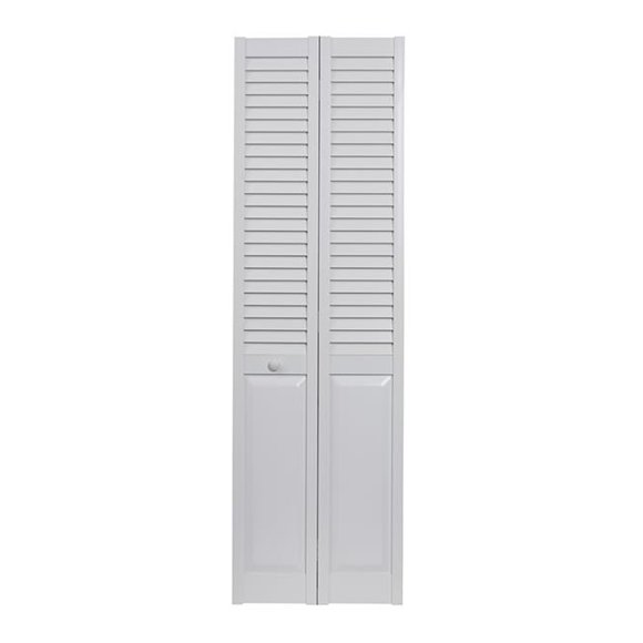 Spectrum SEALP36 36 x 80 in. Seabrooke PVC Louver over Panel Bifold Door, White