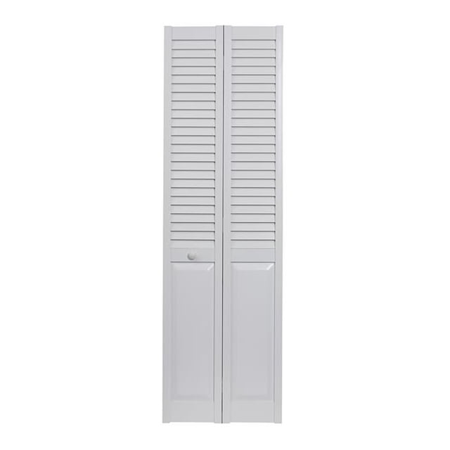 Spectrum SEALP36 36 x 80 in. Seabrooke PVC Louver over Panel Bifold Door, White