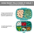 thumbnail image 2 of Travel Pill Container Medicine Organizer Daily Purse Pill Case Cute Pill Vitamin Box Small Pocket Pill Holder Mini Pill Organizer for Supplement(Blue), 2 of 15