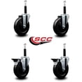 thumbnail image 2 of 5 Inch Hard Rubber Wheel Swivel 3/4 Inch Expand Stem Caster Set 2 Brakes SCC, 2 of 2