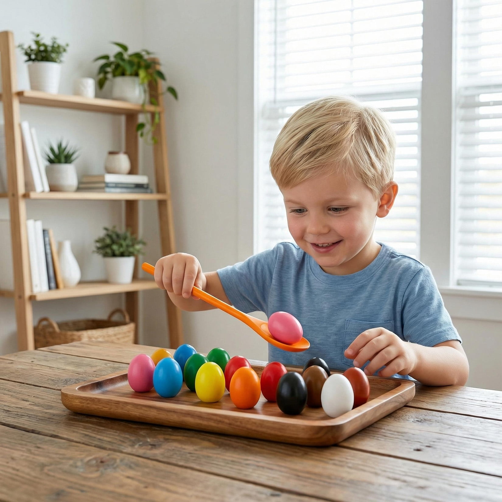Ataujin 24 PCS Easter Egg and Spoon Race Game Set, Fun Express Egg Spoon Game, 12 Players Carnival Egg and Spoon Relay Game, Outdoor Yard Easter Egg Hunt Birthday Party Lawn