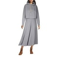 thumbnail image 2 of Maoxin Skirt for Women Women's Long Sleeved Hooded Sweatshirt Skirt Set ,Gray,L, 2 of 6