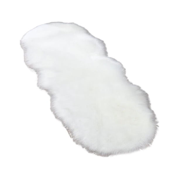 Billuyoard Alfombra rectangular de 60x90cm para dormitorio, cabecera de fibra acrílica, sofá para sala de estar, alfombra cálida, alfombrilla Decoración del hogar Blanco
