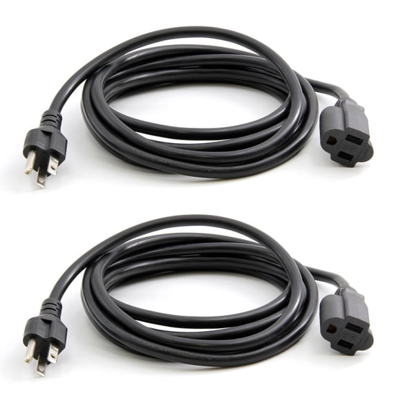 Best Honor 10 Feet Heavy Duty 16 AWG Extension Power Cord (Total 20 Feet), 2 Packs, UL Listed CSA Approved