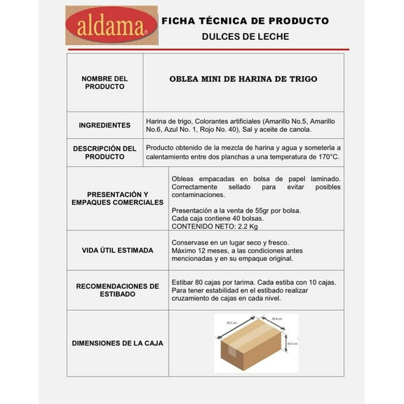 Oblea MINI de Harina de Trigo (Box with 3 bags of 55g each)