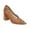 Brown, variant on XYD Women Closed Pointed Toe Woven Pumps Slip on Chunky Heels Breathable Cutouts Dress Office Shoes Size 7 Green