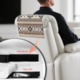 thumbnail image 4 of TSOVTHRID Recliner Headrest Protector Non Slip PU Leather Sofa Headrest Cover Furniture Protector with Adhesive Backed Hook and Loop, Aztec Tribal Geometric Stripe Print, 17x27in, 1 Piece, 4 of 7