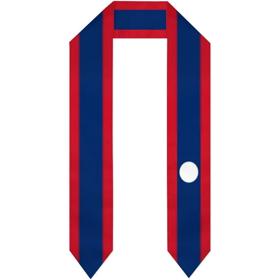 DABOYOZHZH Laos Flag Graduation Shawl Sash Stole Wraps Scraf For International Study Pride Women Men