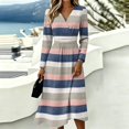 thumbnail image 5 of Womens Fall Casual Maxi Dresses V Neck Long Sleeve a Line Dresses Maxi Dress for Wedding Guest, Graduation, Party, 5 of 5