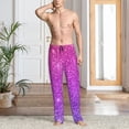 thumbnail image 2 of Balery Pink Purple Glitter Pantalones de pijama para hombre, pijama ultraligero, pantalón de descanso-XX-Large, 2 of 6
