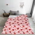 thumbnail image 5 of Salouo Flowers And Ladybugs Print Bed Blankets,Flannel Blanket Comfortable Air Conditioning Blanket Lightweight Blanket for Sofa Bed Travel & Couch -50"x40", 5 of 8