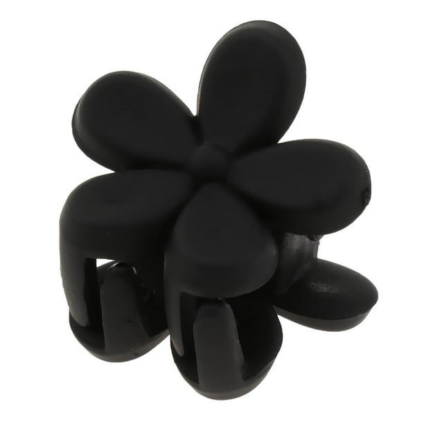 Mini pinzas para el pelo con forma de flor para niñas y mujeres Negro