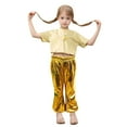 thumbnail image 1 of FAOWME Pantalon Évasé Lumineux pour Enfant Danse Folk Dance Queue de Poisson Or 7-8 Ans, 1 of 4