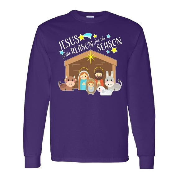 Inktastic Jesus is the Reason for the Season Christmas Nativity Long Sleeve T-Shirt