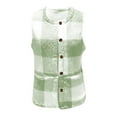 thumbnail image 6 of Hueook Jackets for Women Trendy Women'S Winter Checkered Pocket Color-Blocked Button Jacket Top Mint Green XL, 6 of 8