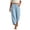 Blue, variant on Women's High Waisted Pants Casual Summer Cotton Linen Tulip Pants Button Down Lounge Pants Trousers with Pockets