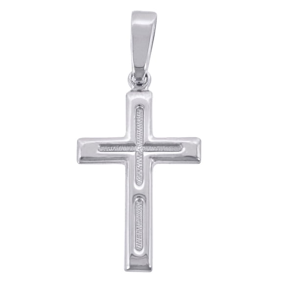 925 Sterling Silver Womens Mens Unisex Cross Religious Fashion Charm Pendant 29.1x13.1mm Necklace for Men