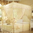 thumbnail image 6 of FAGINEY Luxury Princess Girls Pink Lace Three Side Openings Mosquito Netting, 6 of 8
