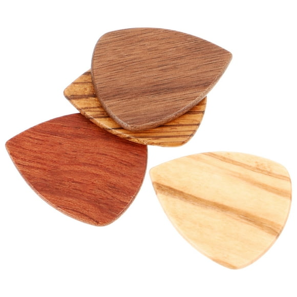 4 pcs Wooden Guitar Picks Acoustic Guitar Picks Electric Guitar Picks Portable Guitar Picks