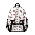 thumbnail image 3 of Football Bow Brown Pattern Cute School Backpack Bag for School with Padded Back and Adjustable Shoulder Straps 15.25"x11.5"x5.25", 3 of 5
