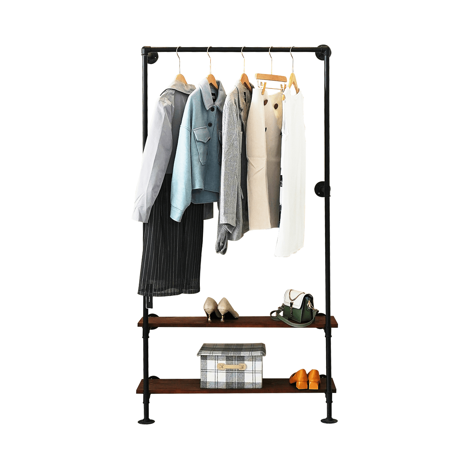 2 Tiers Clothes Rack,Industrial Clothing Rack, Garment Rack, Industrial