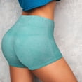 thumbnail image 5 of Athletic Shorts for Women, Blue And Turquoise Seam Womens Shorts High Waisted Sport Running Workout Gym, 5 of 8