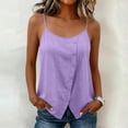 thumbnail image 3 of HappyYEE Plus Size Camisole Tops for Women Spaghetti Strap Sleeveless Cami Tops with Button Decor Loose Fashion Summer Versatile Tank Purples S, 3 of 7