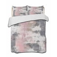 thumbnail image 2 of Quilts Twin Size, Pink Grey Abstract Soft Comforter Bedding Set for Bed, Modern Minimalist Smear Art Lightweight Quilted Bedspread with Pillow Cover(2 Pieces) for All Season, 68x86 Inch, 2 of 6