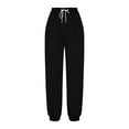 thumbnail image 6 of successthop Christmas Women Sweatpants Fleece High Waist Pants with Pockets Solid ELastic Joggers Trousers Black, 6 of 6