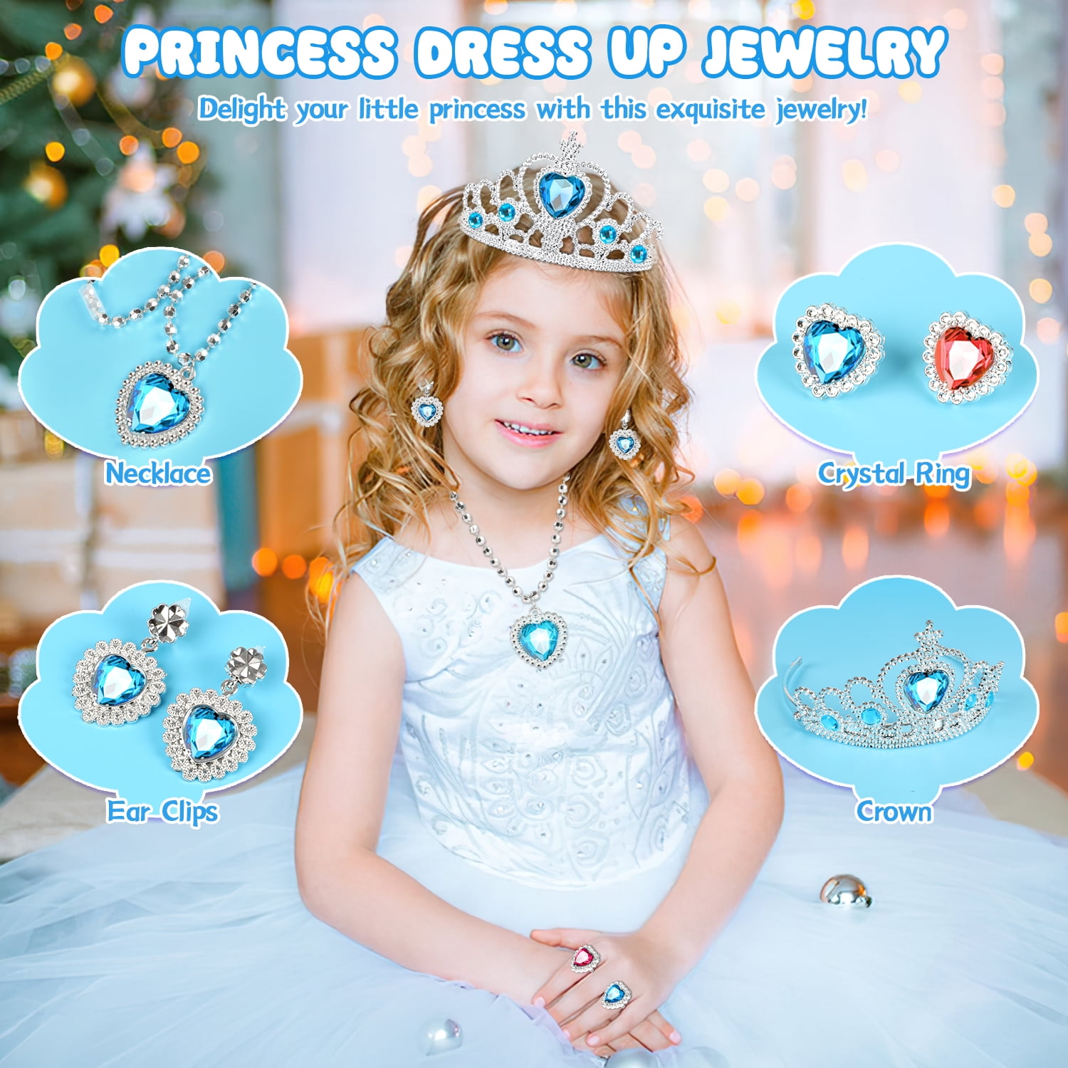 open lace back dress Princess Dress-Up and Makeup Toy Set for girls -Complete Pretend Play –  deaotoys main image 1